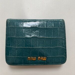 Miu Miu Teal Compact Wallet